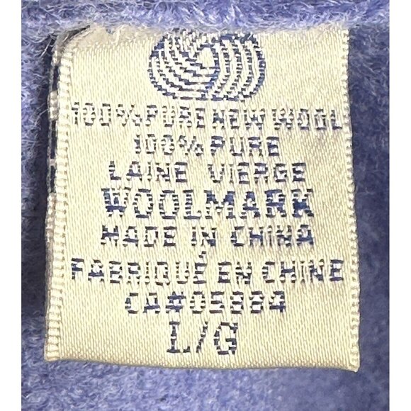 Tabi Womens Cardigan Sweater 100% Wool Grandma Full Zip Long Sleeve Blue Large - Picture 9 of 10